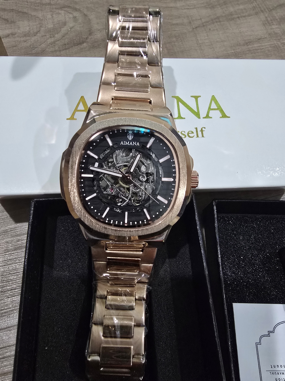 Rose Gold Skeleton Men's Watch